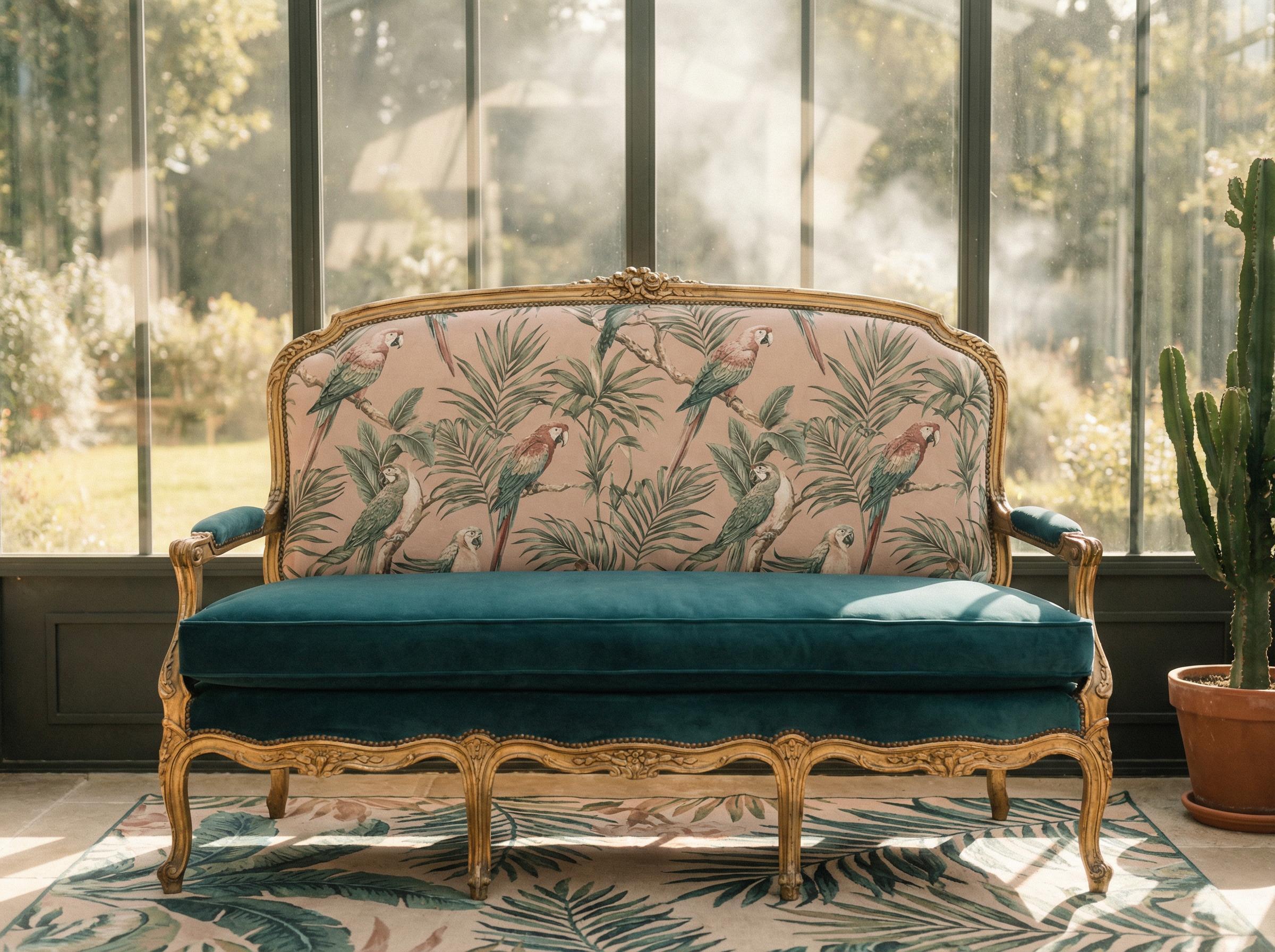 Canapé ancien après rénovation complète